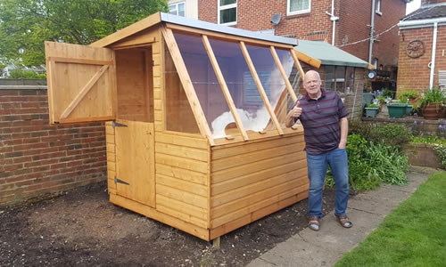 Repaired timber shed